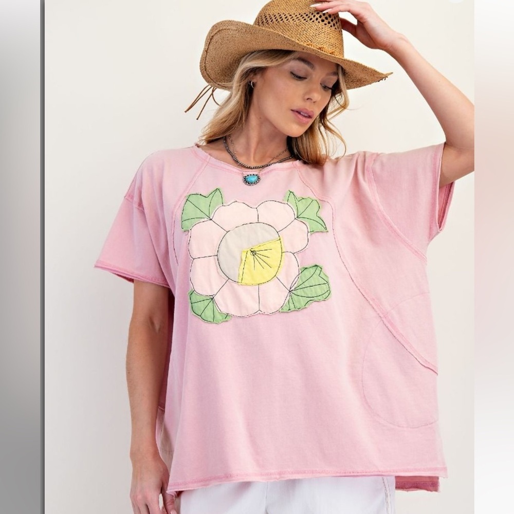 Easel Pink Floral Tee - Picture 2 of 4